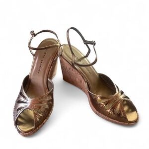 Chinese Laundry Gold Butterfly Wedges